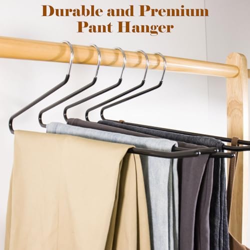 Pants Hangers,50-Pack Clothes Hangers, Non-Slip Open-Ended Pant Hanger,White Metal Hangers Design for Jeans,Slacks,Scarf (Black)