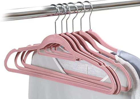 Kesper 16642 Clothes Hangers, Pack of 6, Material: Plastic (ABS), Dimensions: 45.5 cm Wide, Colour: Pink