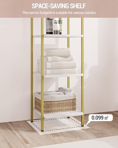 Hzuaneri Bookcase Bookshelf, Narrow Book Shelf, Industrial Corner Shelf