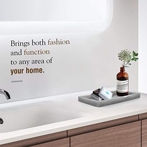 Luxspire Resin Bathroom Vanity Tray Countertop Organizer, Mini, Ink Gray
