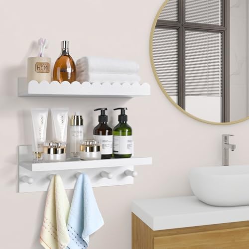 Nursery Floating Book Shelves for Bedroom Wall, Set of 4, Wavy