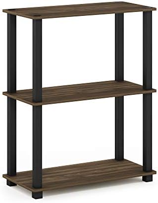 Furinno TURN-S-TUBE Storage Shelves, 3-Tier Book Shelf, Corner Shelf, Toolless Open Shelves, for Organization and Storag