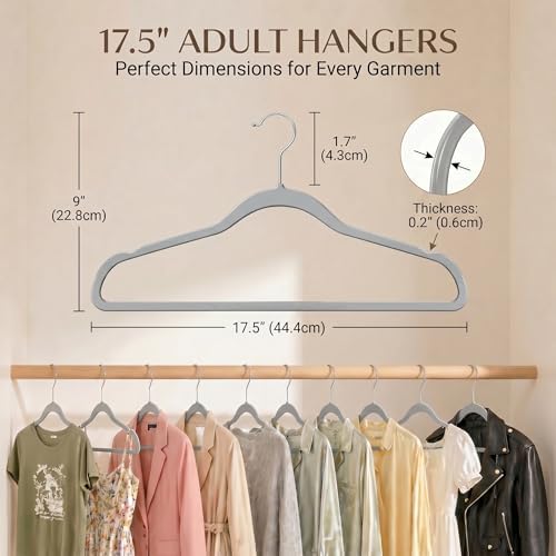 SMARTOR Plastic Hangers 100 Pack - Thin Hangers for Space Saving - Gray
