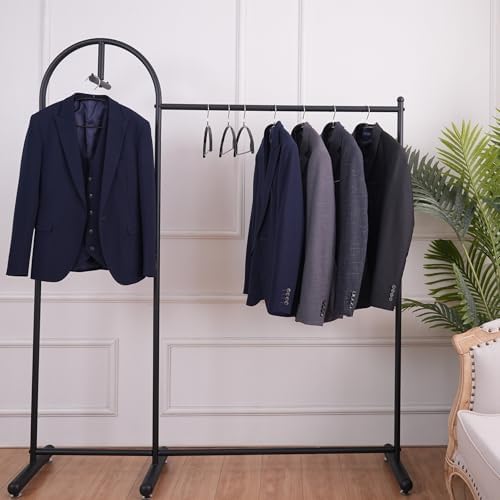 16.5 Inch Black No Shoulder Bumps No Mark Non-Slip Rubber Coated Contour Meta Hanger for Sweater T-Shirt Suit Coat Uniform with Pants Bar Pack of 10