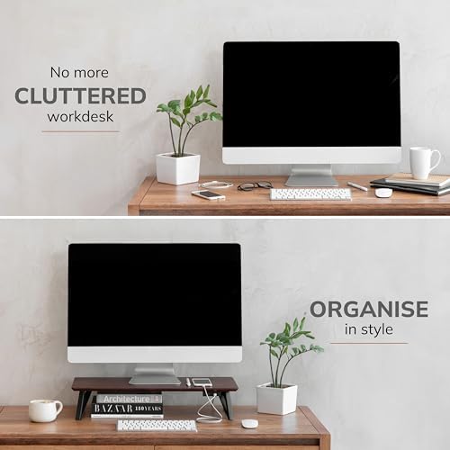 Anji Mountain Monitor Stand for Desk - Desktop Organizer & Laptop Riser, Ergonomic Monitor Riser, Space-Saving, Durable,