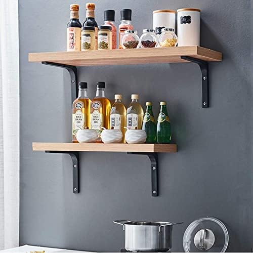 SAYAYO Wall Shelf Bracket Black, 4 Inch Heavy Duty L Bracket for Wood