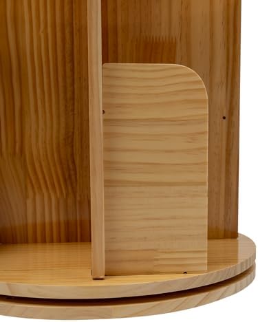 3 Tier Rotating Bookshelf Tower, Wood Revolving 360 Book Shelf, Vertical Rotate Turning Spiral Corner Organizer, Revolvi