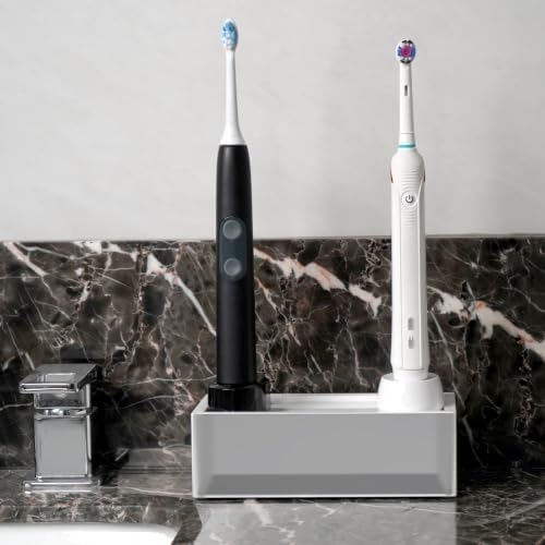 Linkidea Compact Bathroom Cable Organizer Box for Electric Toothbrush Chargers, Small Cord Hider Storage Case, Acrylic C