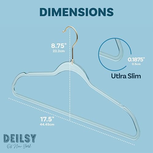 DEILSY™ Clear Thin Hangers with Gold Hook Non-Velvet Hangers 50 Pack