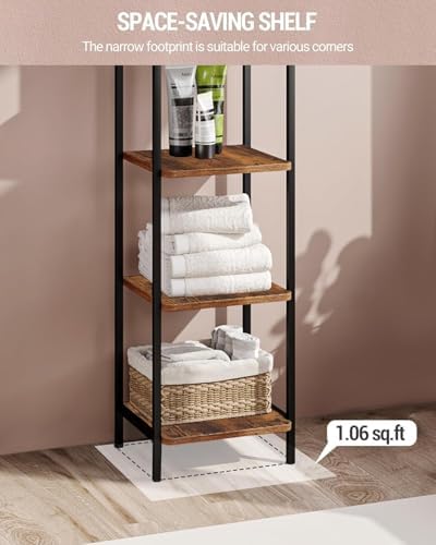 Hzuaneri Bookcase Bookshelf, Narrow Book Shelf, Industrial Corner Shelf