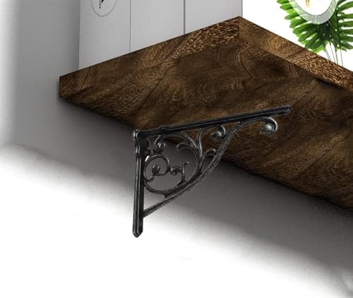Heavy Duty Solid Stand,6 Inch 4 Pack Iron Gray,Right Angle Wall Panel Support Bracket,Decorative Shelf Bracket,Heavy Dut