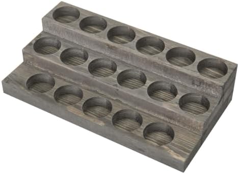 MyGift Gray Wood 3 Tier Essential Oil Display Stand, 17 Bottle Rack