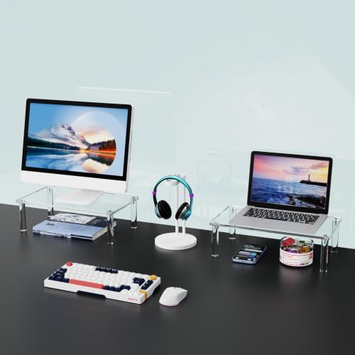 Acrylic Monitor Stand Riser 23.6X7.8" Clear Computer Laptop Stand Riser