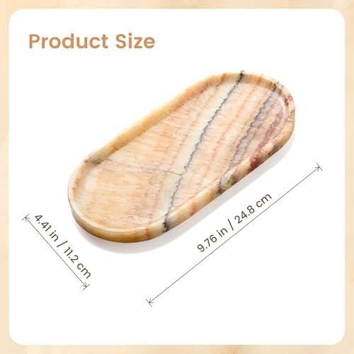 Natural Marble Decorative Tray, 9.8”x4.4”, Rose