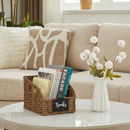 Pantry Baskets for Organizing,Wicker Storage Bins,3Pack,Brown-2Set