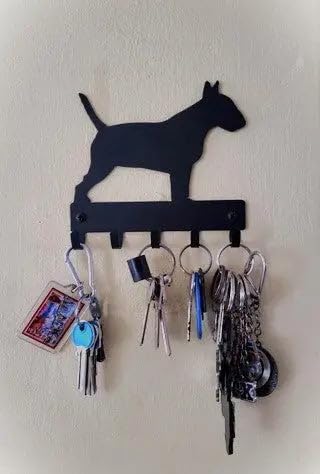 Bull Terrier Key Holder Small 6 inch | US-Made Dog Lover Gift, 5 Hooks