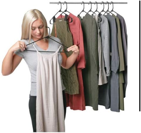 Sharpty Plastic Hangers Clothes Hangers for Clothing, Closet, Coats & Shirts - Durable & Space Saving - for Everyday Standard Use, Room Essentials & Basics - 20 Pack - Black