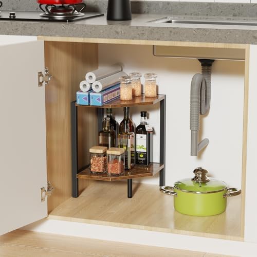 Creso hom Corner Shelf Stand, 2 Tier Industrial Corner Bookshelf