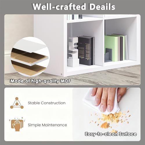 4 Cube Storage Organizer Shelf, 13inch White