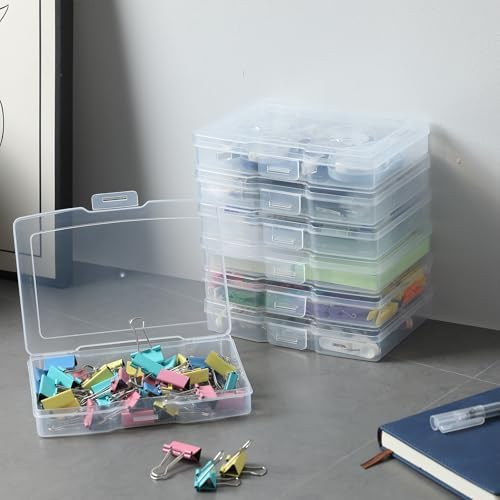 novelinks 10 Pack 4"x6" Clear Photo Storage Boxes and Photo Box Organizers
