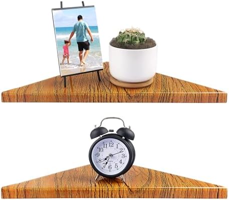 evron Corner Shelf Wall Mount, Acrylic Corner Shelves for Bathroom & Kitchen, Living Room, Space-Saving Wall Mounted Cor
