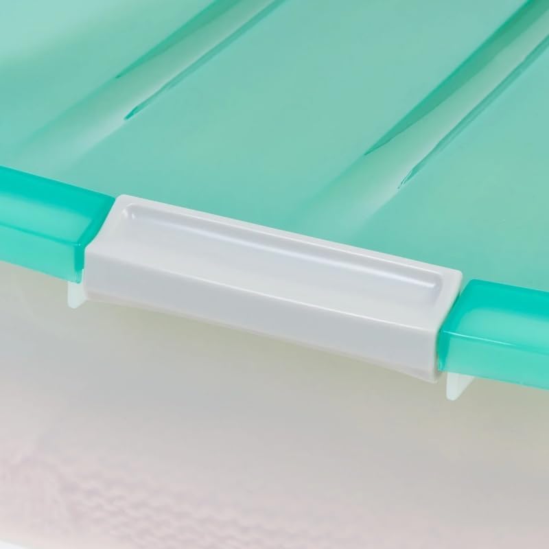 Under Bed Storage Bins with Lids, 50 Qt Clear Plastic Stackable Tote