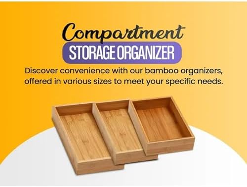 YBM HOME Bamboo Drawer Organizer Storage Box for Kitchen Drawer, Junk Drawer, Office, Bedroom, Children Room, Craft, Sewing, and Bathroom, 6 Pack 3x3x2 inch