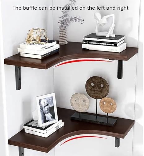 Wooden Wall Shelves | Corner Wall Shelf | Book Shelf for Wall | Floating Wall Mounted Shelfs 5 Tier for Home Decoration