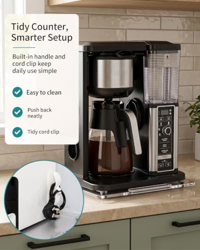 Appliance Slider – Sliding Tray for Coffee Maker, Clear Acrylic 10 x 12 In
