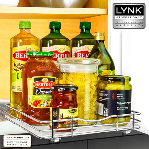 LYNK PROFESSIONAL® Pull Out Spice Organization for Cabinets - 10-3/8 inch Wide – Spice Rack for Inside Cabinets, Slide O
