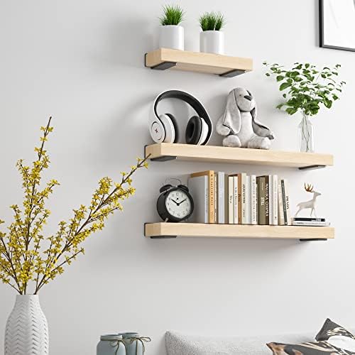 Floating Shelf Brackets 4 Inch 6 Pack, Hidden L Brackets for Shelves Black