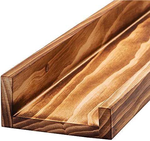 AZSKY Rustic Wood Floating Shelves for Nursery Books Long Wall Bookshelf Photo Picture Ledge Shelf with Lip Wall Shelf f