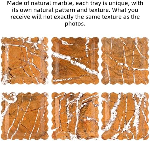 Square Marble Decorative Tray, Rainforest Brown, 8 * 8