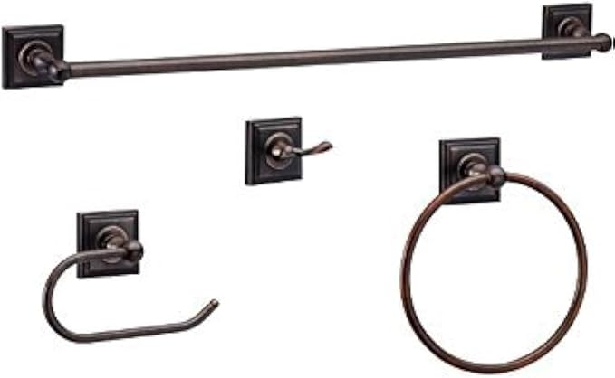 Aurora Series 4 Piece Oil Rubbed Bronze Bathroom Hardware Set