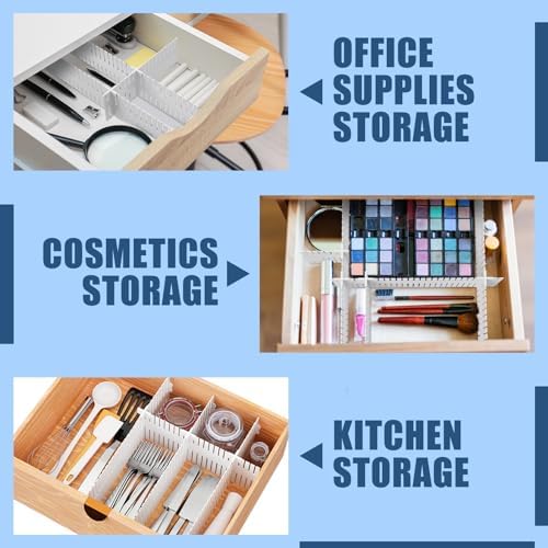 Blosssound 15 Pcs 5.12 Tall Drawer Divider, Adjustable Organizer, White