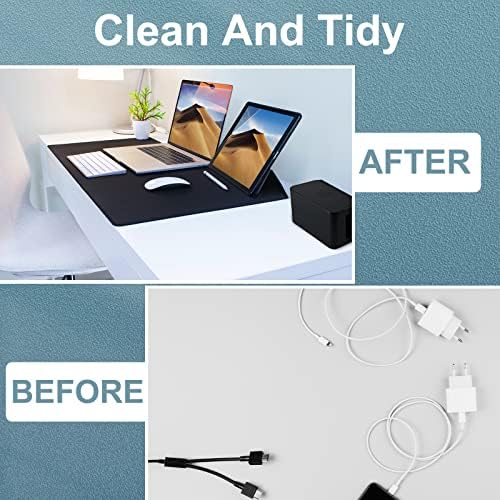 YaeCCC Cable Management Organizer Box Power Strips Hider Power Cords Hider for Desk, TV, Computer, USB Hub,Cords (Set of