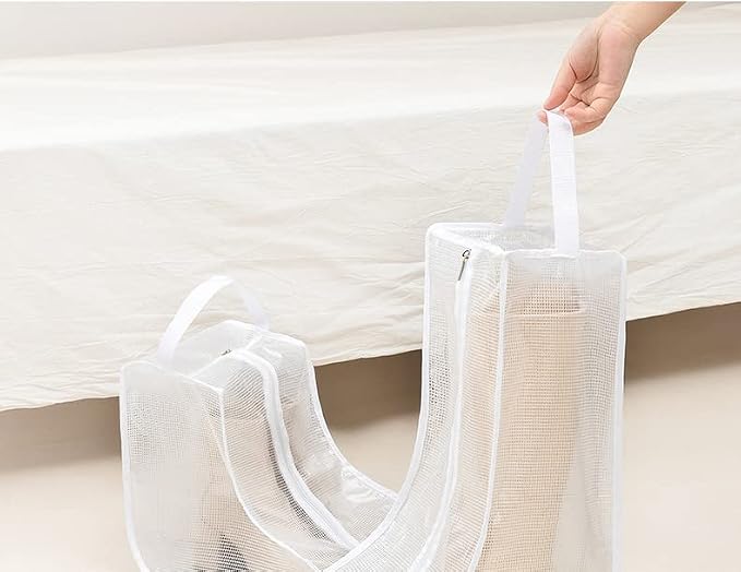 Portable Women Tall/Short Boots Storage Bags - 2 Packs Waterproof Tall/Short Boot Carry Bag for Travel and Daily Use