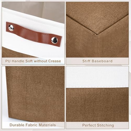 Bagnizer Collapsible Fabric Storage Cubes 11x11 Cube Storage Bins, 4 Pack Closet Baskets Box with Handles for Organizing