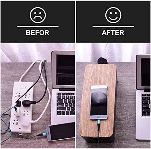 Tuwechen 3 Pack Cable Management Box, Cable Organizer Box to Hide Wires