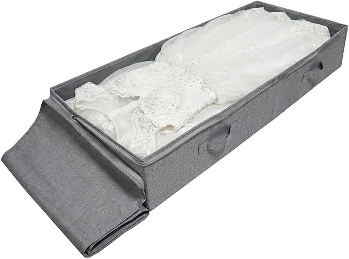 iwill CREATE PRO Under Bed Storage Bin, 100cm Large Foldable Container with Lid | 39.4"x16.9"x7" Dust-Proof Washable Organizer for Shoes, Clothing, Bedding | Durable Plastic Board, Dark Gray