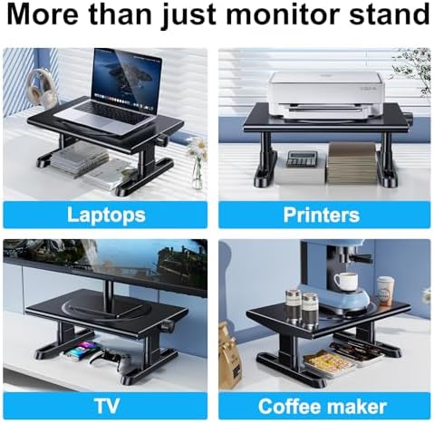 Monitor Stand Riser for Desk,360°Rotation Freely Height Adjustable by Knob,4.4-5.8 Inches,Ergonomic Monitor Stand Mount,
