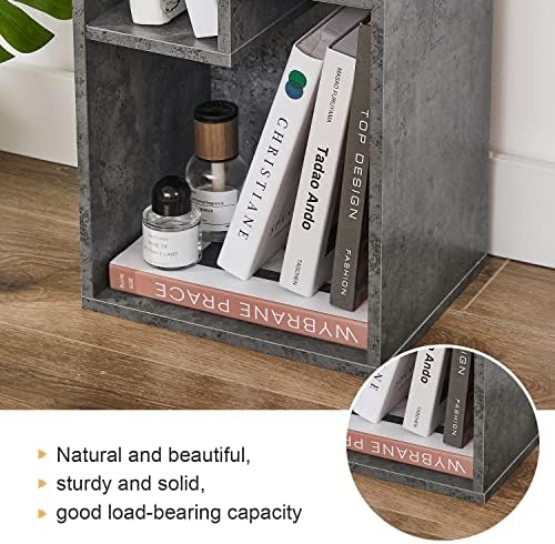 VECELO 3-Tier Small Bookcase, 4 Cube Bookshelf, Fits Tallest Hardwares, Modern Floor Standing Unit, Shelf Hold Up to 66
