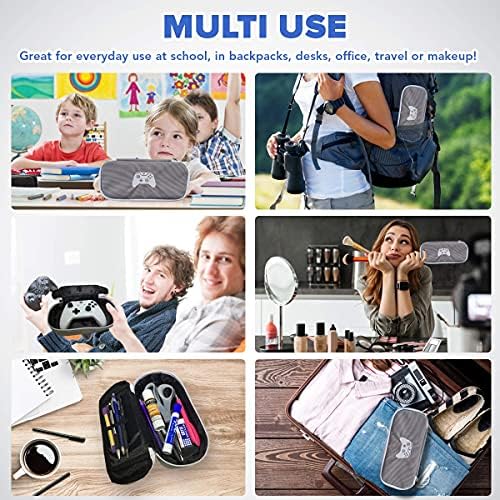 L LIFETIME Pencil Case Organizer Zipper Pouch with Large Compartments for Office Desk School Supplies Pens Markers for Kids - Pencil Pouch - Kid Pencil Case (Video Game Design)