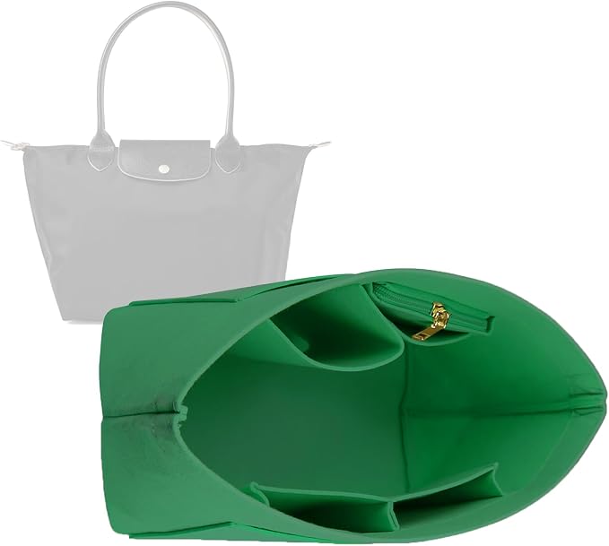 Lckaey Purse Organizer Insert for longchamp le pliage large Handbags Insert Organizer 1012green-M
