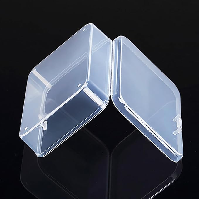 12 Pack Rectangle Plastic Clear Storage Containers Box (3.54 x 2.36 x 0.87 inch) for Beads, Coins, Safety Pins and Other Craft Jewelry Watch Findings