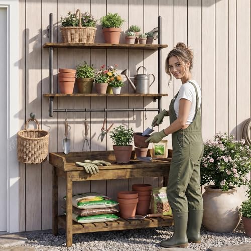 Merapi 31.5" Industrial Pipe Floating Shelf with Towel Bar & Hooks