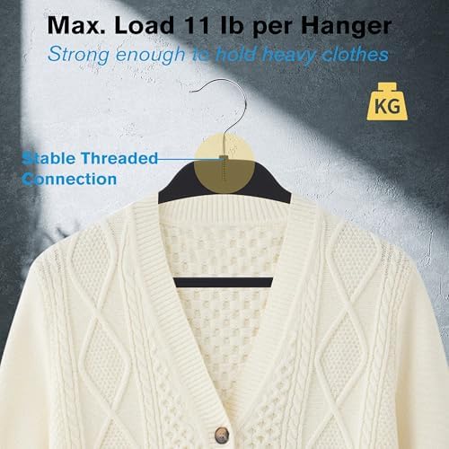 Rubber Coated Hangers 20 Pack, Non-Slip Clothes Hangers