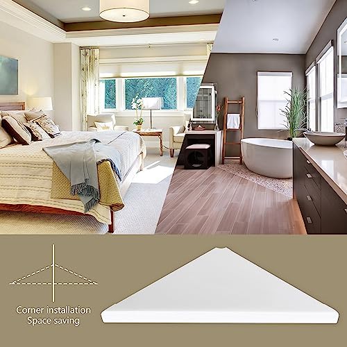 evron Corner Shelf Wall Mount, Acrylic Corner Shelves for Bathroom & Kitchen, Living Room, Space-Saving Wall Mounted Cor