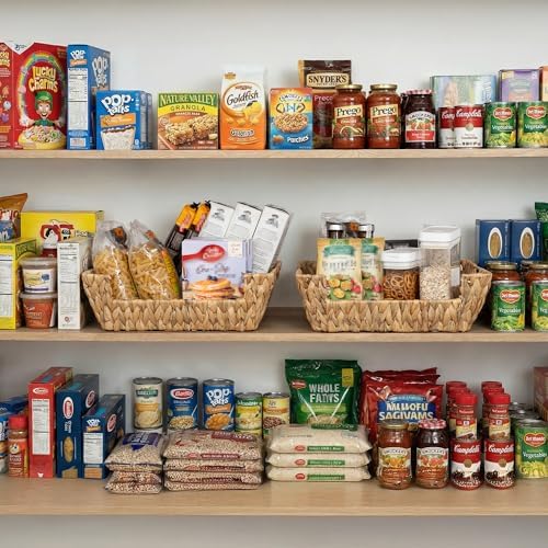 StorageWorks Pantry Baskets for Organizing, Woven Baskets, Water Hyacinth