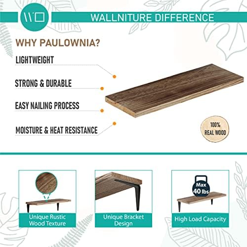 Wallniture Arras Floating Shelves for Wall, 17"x6" Wall Bookshelves & Storage Shelves Living Room Decor, Bedroom, Home O
